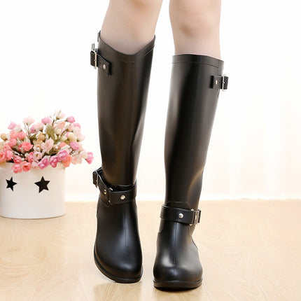 New fashion rain boots women waterproof high rain boots non-slip long water shoes zipper Korean version adult water boots wholesale