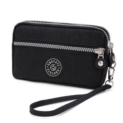Baigou Supply Lightweight Fashion Mobile Phone Bag Women's Waterproof Nylon Double-Layer Clutch Bag Horizontal All-Match Collection Bag for Generating Hair