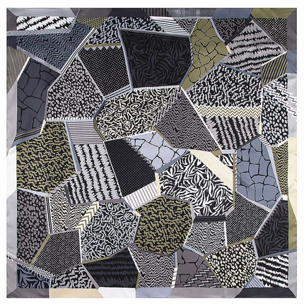 130cm Autumn and Winter New Geometric Diamond Square Striped Women's Scarf Hijab Shawl Large Square Sunscreen Towel