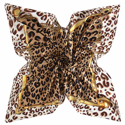 European and American classic autumn and winter New 130cm chain leopard print women's scarf scarf shawl large square scarf sunscreen towel