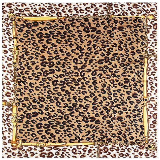 European and American classic autumn and winter New 130cm chain leopard print women's scarf scarf shawl large square scarf sunscreen towel