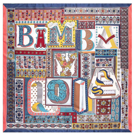 European and American Autumn and Winter New Letters Sunflower Plant Puzzle Women's Scarf Shawl Large Square Sunscreen Towel