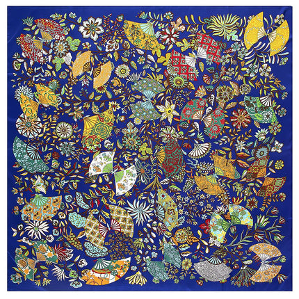130cm European and American autumn and winter New Branch Flower fan-shaped plant women's scarf shawl square scarf sunscreen towel wholesale