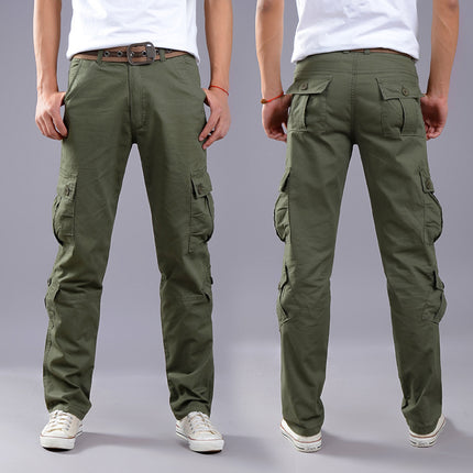 Foreign trade original single multi-pocket straight casual pants men's outdoor sports overalls pants loose large size military pants wholesale
