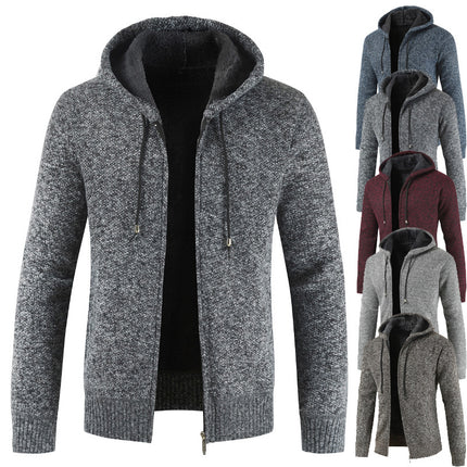 A generation of men's sweater cardigan wear autumn and winter New Trend Plus velvet padded knitted coat clothes