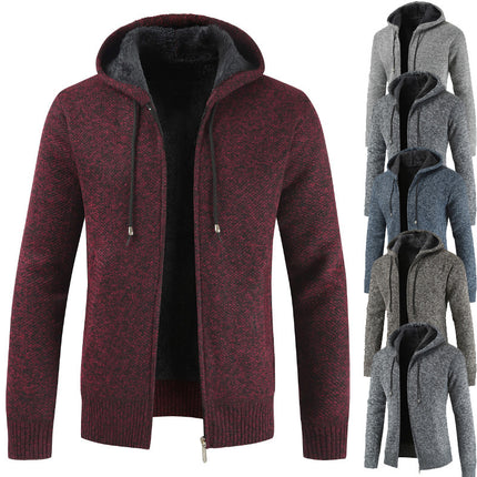A generation of men's sweater cardigan wear autumn and winter New Trend Plus velvet padded knitted coat clothes