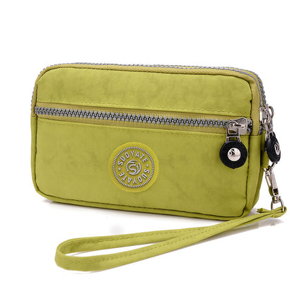 Baigou Supply Lightweight Fashion Mobile Phone Bag Women's Waterproof Nylon Double-Layer Clutch Bag Horizontal All-Match Collection Bag for Generating Hair