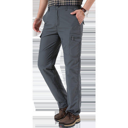 Men's Outdoor Quick-Dry Pants, Summer Thin Multi-Pocket Cargo Pants, Men's Long Pants, Sports Casual Pants, Loose Large Size Military Pants