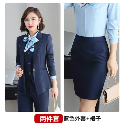 Three-piece suit overalls manager interview formal attire front desk beauty salon business attire bank mobile vest uniform