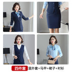 Blue Jacket Skirt Shirt Vest / S.