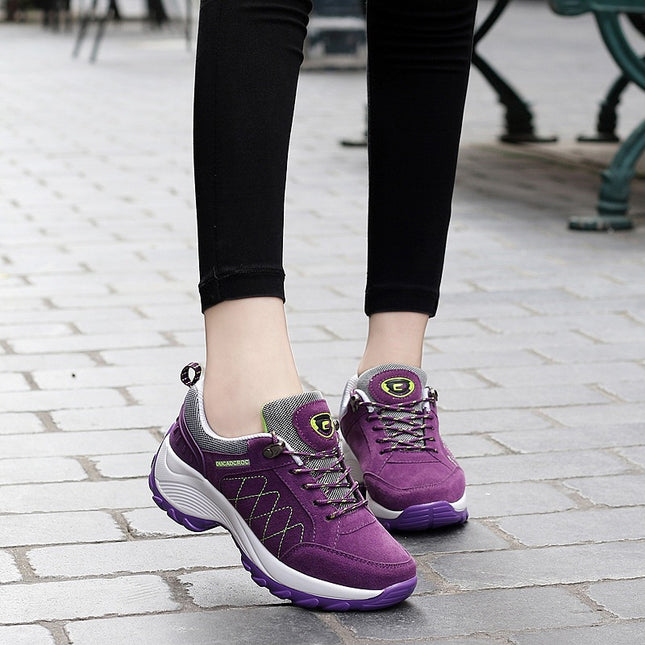 Cross-border Supply Fashion Women's Shoes Lightweight Heightened Rocking Shoes Outdoor Casual Shoes Sneakers Amazon wish Single Shoes