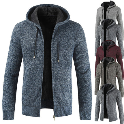 A generation of men's sweater cardigan wear autumn and winter New Trend Plus velvet padded knitted coat clothes