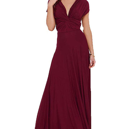 2023 new AliExpress European and American multi-wear sexy stunning multi-rope bandage red dress dress dress
