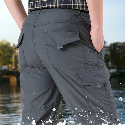 Men's Outdoor Quick-Dry Pants, Summer Thin Multi-Pocket Cargo Pants, Men's Long Pants, Sports Casual Pants, Loose Large Size Military Pants