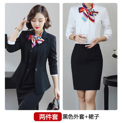 Three-piece suit overalls manager interview formal attire front desk beauty salon business attire bank mobile vest uniform