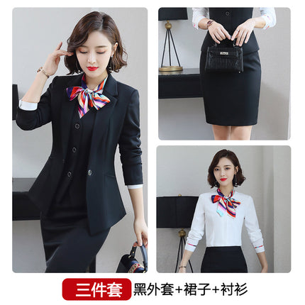 Three-piece suit overalls manager interview formal attire front desk beauty salon business attire bank mobile vest uniform