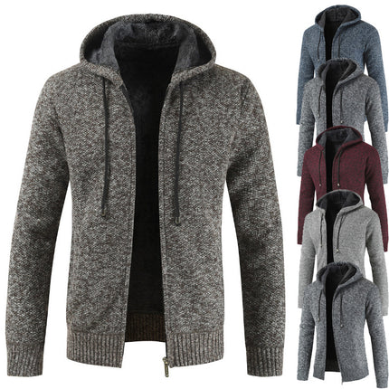 A generation of men's sweater cardigan wear autumn and winter New Trend Plus velvet padded knitted coat clothes