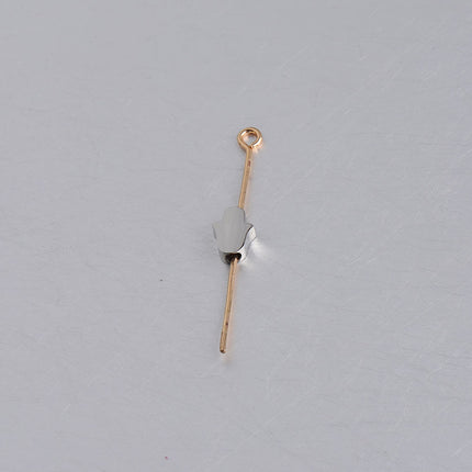 in stock Stainless Steel Mirror Hamsa Hand Small Hole Bead Accessories DIY Palm 1.8mm Aperture 6*8mm