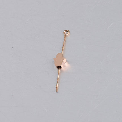 in stock Stainless Steel Mirror Hamsa Hand Small Hole Bead Accessories DIY Palm 1.8mm Aperture 6*8mm