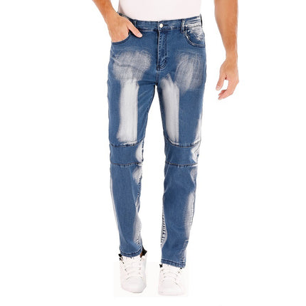 Cross-border supply of 2019 stretch jeans men's European and American foreign trade Amazon straight three-color washed white men's pants
