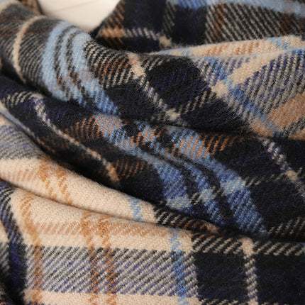 Autumn and winter new Ruifeng gradient plaid scarf cashmere women's winter warm scarf women's foreign trade shawl manufacturers shipping