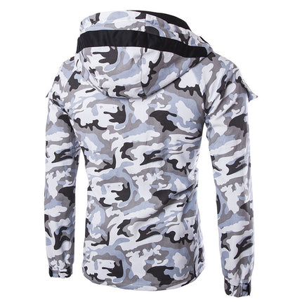 Foreign Trade Hot New Cotton Coat Winter New Camouflage Style Men's Slim-fit Zipper Casual Sports Hooded Cotton Coat