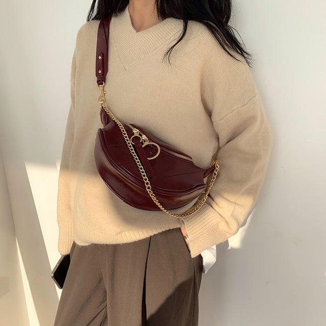 2026 Autumn/Winter Internet Celebrity New Versatile Waist Bag for Women, Ins Super Trendy Chest Bag, Single Shoulder Crossbody Fashion Chain Small Bag