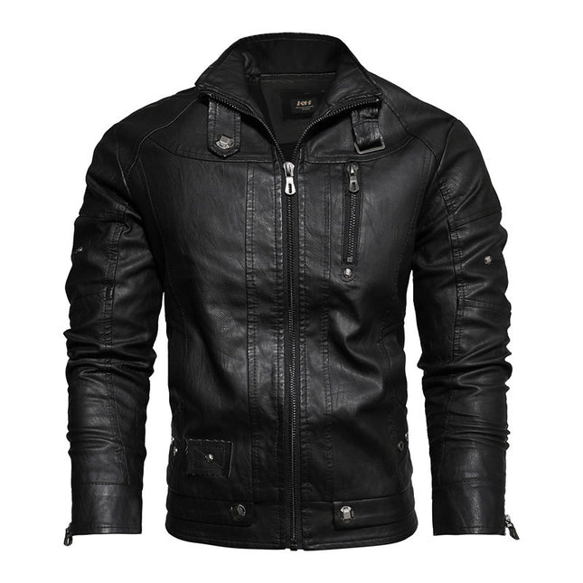 Men's Leather Jacket for Foreign Trade, Aliexpress, Amazon, European and American Style, Large Size, Slim Fit, Motorcycle Pu, Trendy European and American Style