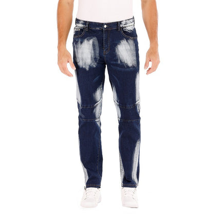 Cross-border supply of 2019 stretch jeans men's European and American foreign trade Amazon straight three-color washed white men's pants