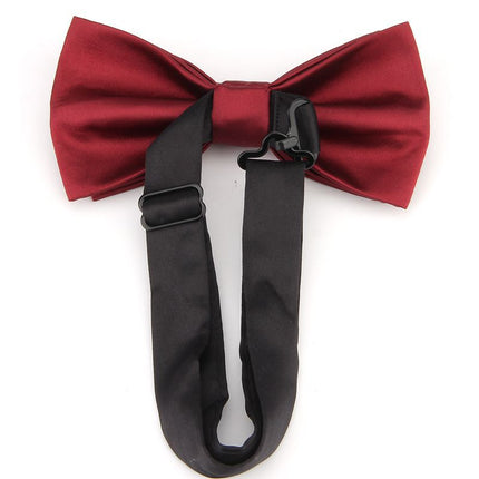 Factory direct fashion men's wedding evening groom banquet business solid color bow tie bow in stock