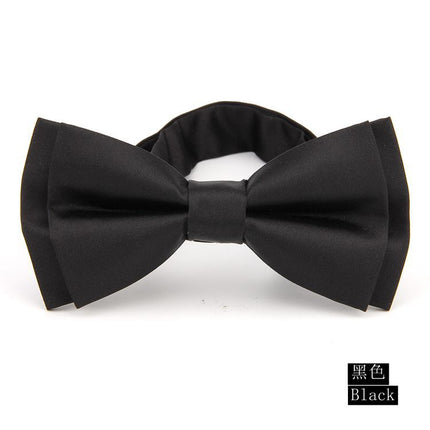 Factory direct fashion men's wedding evening groom banquet business solid color bow tie bow in stock