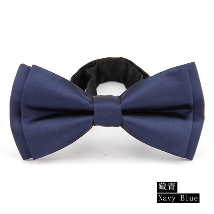 Factory direct fashion men's wedding evening groom banquet business solid color bow tie bow in stock