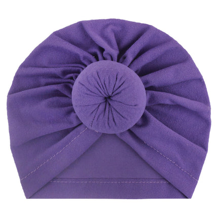 2023 European and American New Baby Products Kidsren's Turban Hat Baby Pure Color Knotted Indian Pullover Hat Amazon