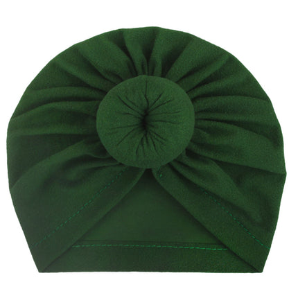 2023 European and American New Baby Products Kidsren's Turban Hat Baby Pure Color Knotted Indian Pullover Hat Amazon