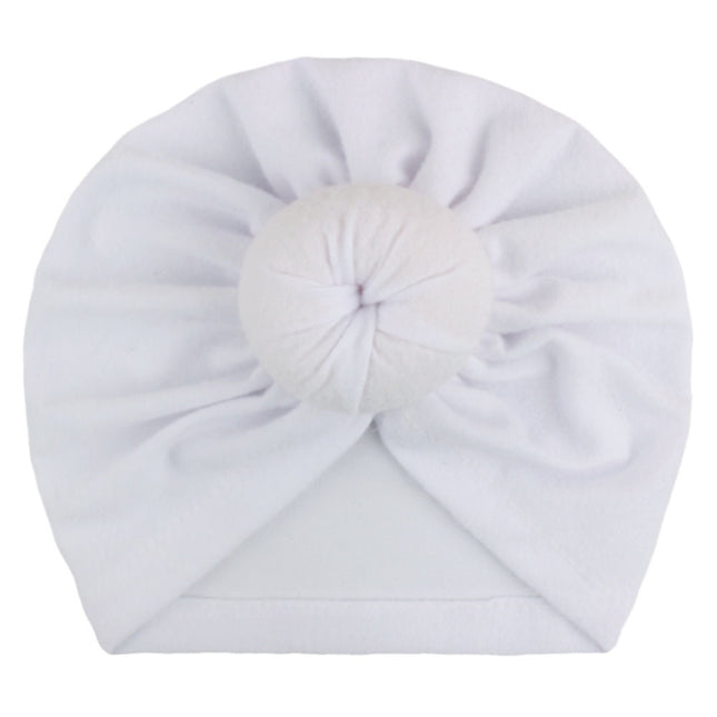 2023 European and American New Baby Products Kidsren's Turban Hat Baby Pure Color Knotted Indian Pullover Hat Amazon
