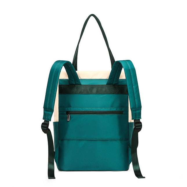 Nylon Casual Bag Student Backpack Female Youth Color Matching Multi-Functional Single Shoulder Backpack Dual-Use Contrasting Color Computer Bag for Women