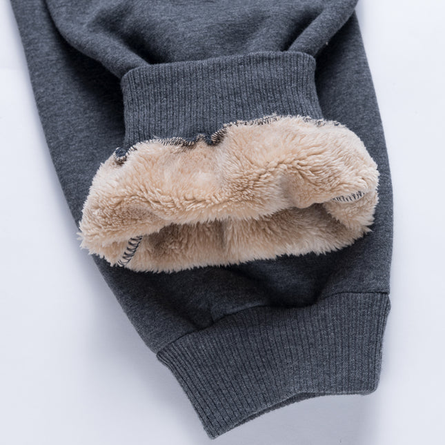 Winter Thickened Lamb Fleece Men's Elasticated Waist Sports Pants Sweatpants Narrow Mouth Middle-aged Middle-aged and Elderly Casual Pants Trousers