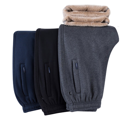 Winter Thickened Lamb Fleece Men's Elasticated Waist Sports Pants Sweatpants Narrow Mouth Middle-aged Middle-aged and Elderly Casual Pants Trousers