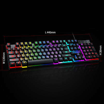 Lei Wolf T20 Keyboard Computer Backlight Office Character Luminous Single Keyboard Cross-Border Amazon Lazada Waterproof