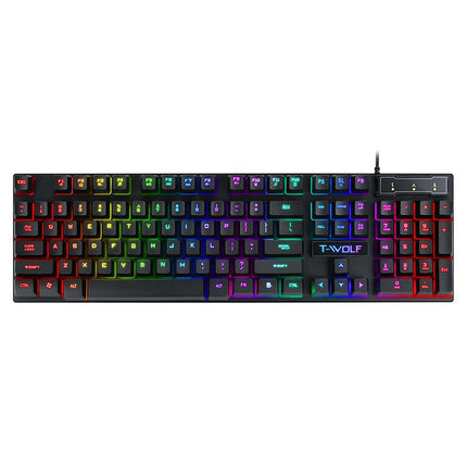 Lei Wolf T20 Keyboard Computer Backlight Office Character Luminous Single Keyboard Cross-Border Amazon Lazada Waterproof