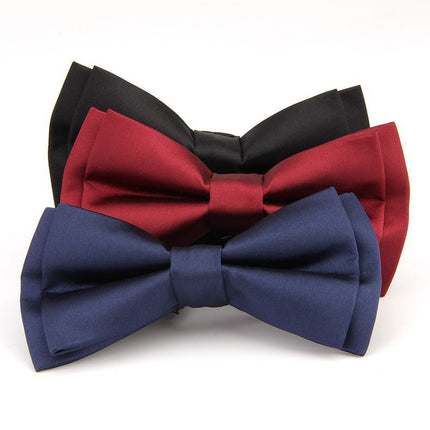 Factory direct fashion men's wedding evening groom banquet business solid color bow tie bow in stock