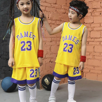 Children's Basketball Suit suit Printing Training Suit for Primary School Students Girls Boys Kindergarten Baby Performance Suit Basketball Jersey