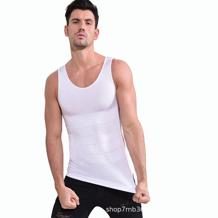 Factory direct men's shapewear belly vest waist body underwear styling tight corset Europe and America wholesale