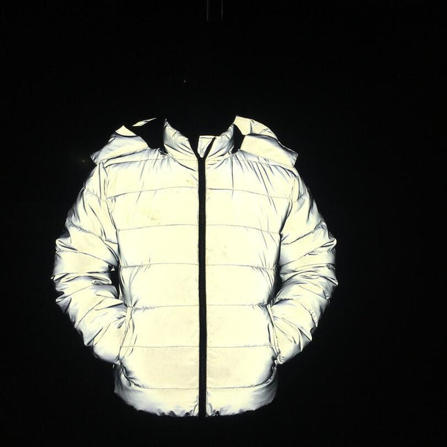 New Winter Products European and American Large Size Reflective Cotton Clothes for Men and Women, Luminous Bread Outwears, Cross-Border Fashionable Cotton Clothes