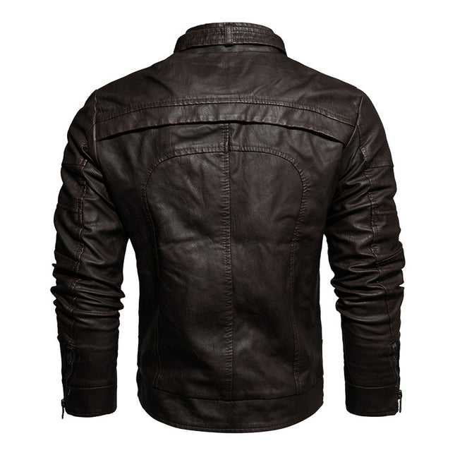 Men's Leather Jacket for Foreign Trade, Aliexpress, Amazon, European and American Style, Large Size, Slim Fit, Motorcycle Pu, Trendy European and American Style