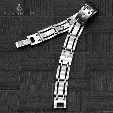 Shopee Amazon Wish Stainless Steel Bracelet Men's Germanium Stone Bracelet Titanium Steel Jewelry Cross-Border Hot Selling
