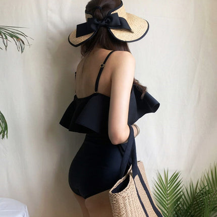Women's Swimsuit Covers Belly, Looks Slim and Sexy 2019 New Swimsuit Hot Spring One-Piece Triangle Ruffled Casual Swimsuit