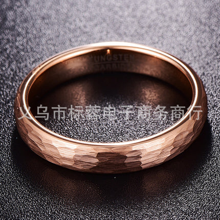 Europe and the United States explosions rose gold faceted tungsten steel ring 4MM wide tungsten steel ring in stock a generation of hair