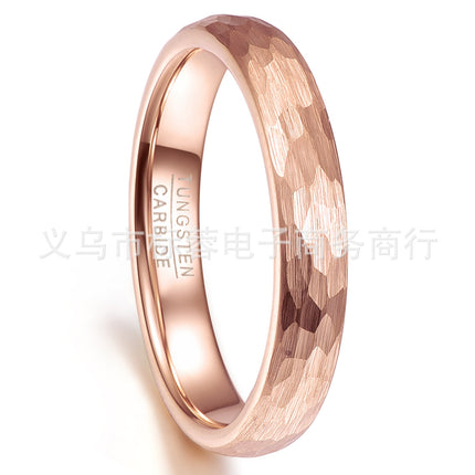 Europe and the United States explosions rose gold faceted tungsten steel ring 4MM wide tungsten steel ring in stock a generation of hair