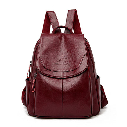 Barrel Kangaroo Women's Bag 2025 New genuine goods Women's Large Capacity Soft Leather Backpack Simple Fashion Travel Bag